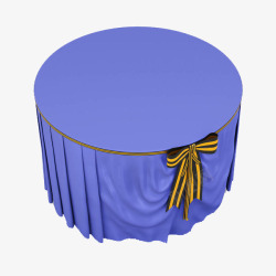 铺在桌面上的蓝色桌布素材