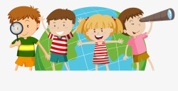 一起玩耍的小朋友素材