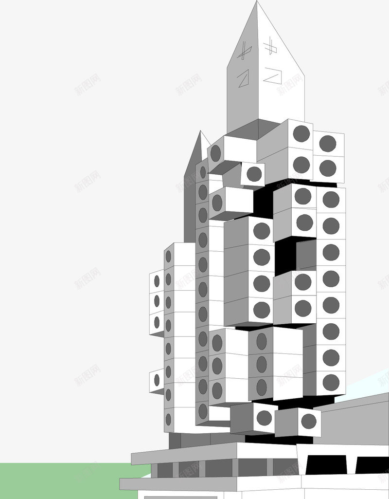 积木建筑png免抠素材_88icon https://88icon.com 建筑 矢量素材 积木