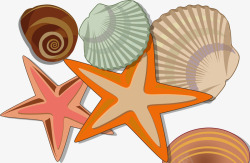 卡通海洋生物海洋星星贝壳素材