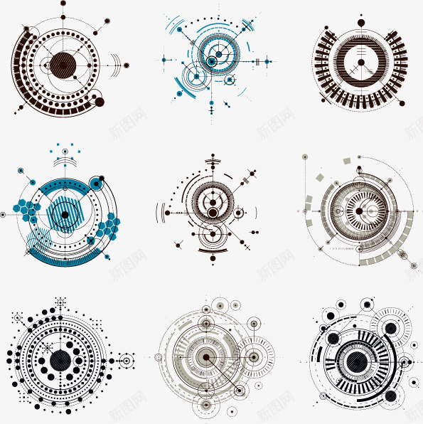 数字科技欧式花纹矢量图eps免抠素材_88icon https://88icon.com 数字化 科技 花纹 边框 矢量图