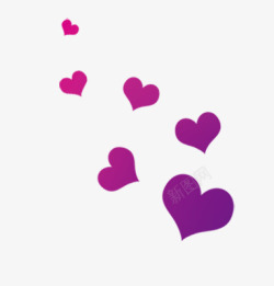 爱心透明泡泡紫色爱心元素高清图片