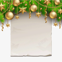 圣诞节纸张边框装饰矢量图素材