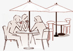 手绘咖啡厅网页界面素材