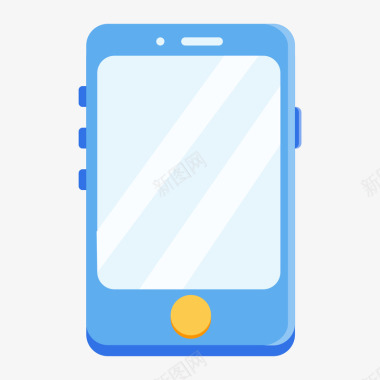 蓝色图标蓝色圆角手机商务图标矢量图图标