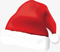 红色帽子毛绒的圣诞帽矢量图高清图片