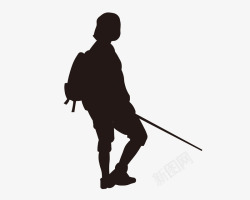 精致剪影登山剪影素材