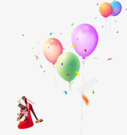 红色气球漂亮的气球元素高清图片