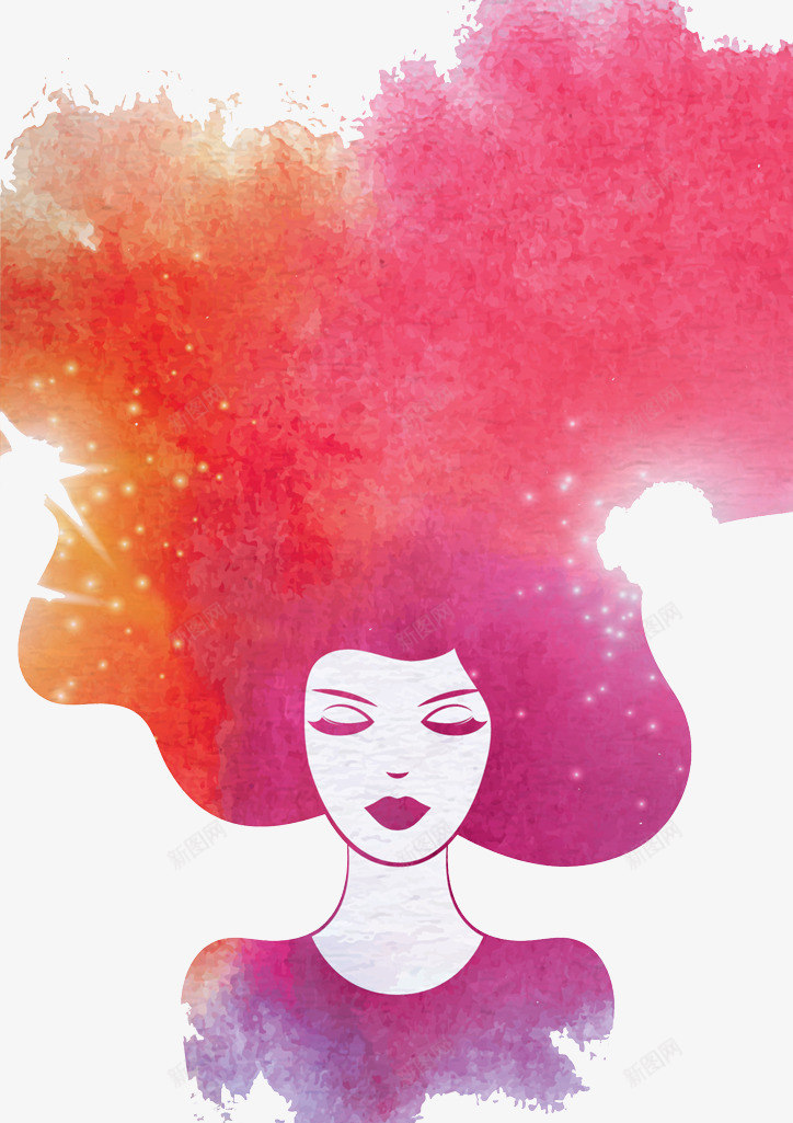 三八妇女节水墨晕染插画插图png免抠素材_88icon https://88icon.com 三八 妇女节 插画 晕染 水墨 水彩插图 节日装饰