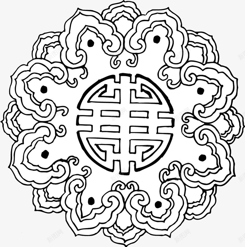 寓意花开富贵png免抠素材_88icon https://88icon.com 传统 手绘 时尚 民族 艺术 花纹 装饰