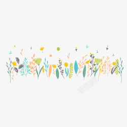 小清新庆祝背景清新效果卡通装饰植物叶子矢量图高清图片