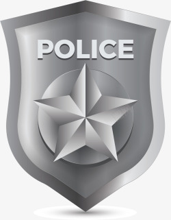 警察工作证银色的警察的徽章矢量图高清图片