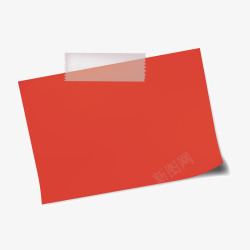 矩形红色透明胶带贴纸矢量图素材