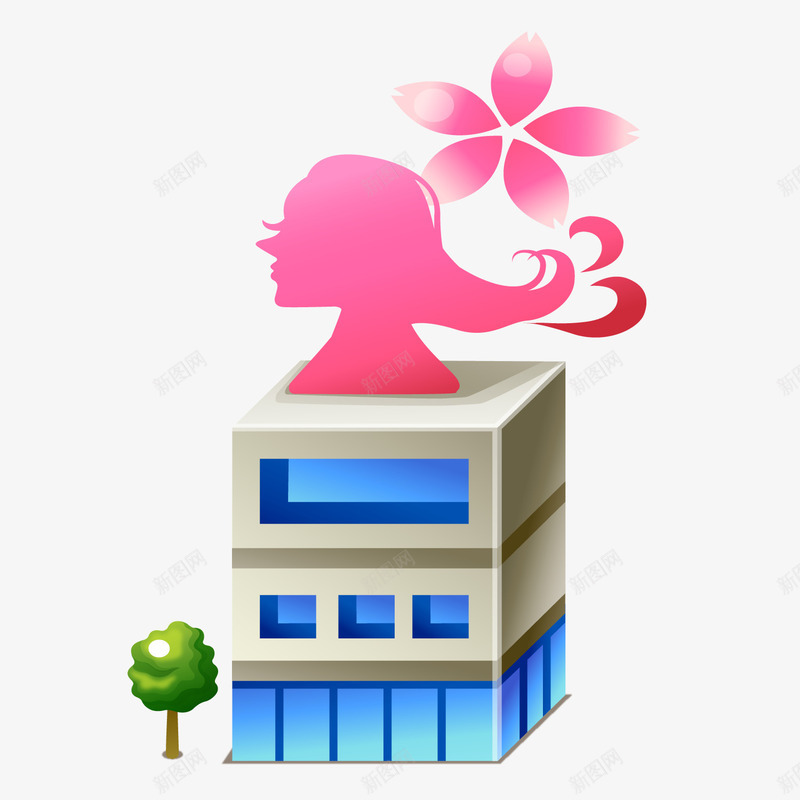 卡通美容店png免抠素材_88icon https://88icon.com 卡通 卡通建筑 建筑 建筑物 房屋 美容店