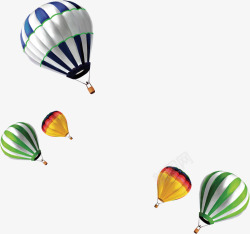多个彩色飞行热气球图案素材
