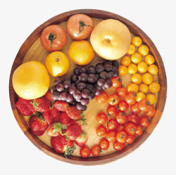 圆形木板上的水果素材