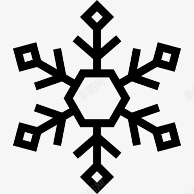 雪花蓝底冬天Snowflake图标图标