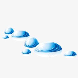 蓝色环保装饰水滴素材