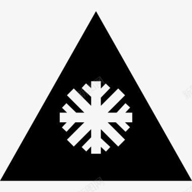 折纸雪花冬天的警告图标图标