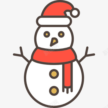 圣诞雪人彩带雪人图标图标