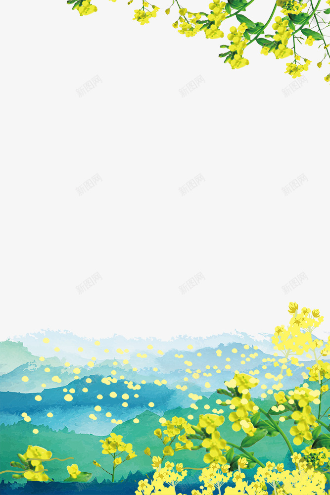 清明节去看油菜花主题边框psd免抠素材_88icon https://88icon.com 中国风 传统节日 免抠 免抠下载 复古 手绘 水墨画 清明节 祭拜 艺术字 诗词