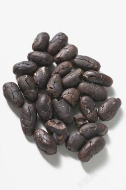黑色咖啡豆的可可果素材