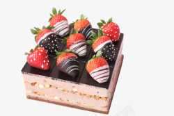 巧克力草莓草莓部落慕斯蛋糕高清图片