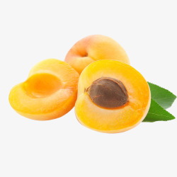 新鲜切开的黄杏素材