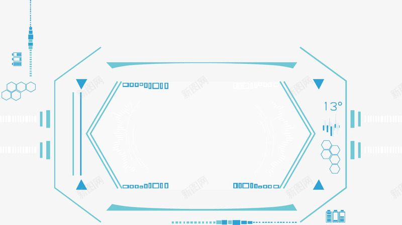 科技光蓝色只能显示屏矢量图ai免抠素材_88icon https://88icon.com 人工智能 操控台 未来科技 炫酷 特效 矢量图