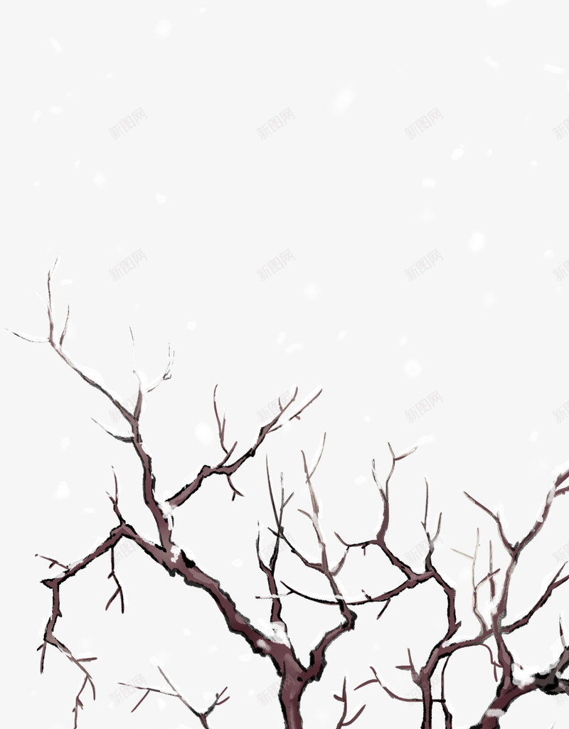 雪天的树枝手绘png免抠素材_88icon https://88icon.com 下雪 冬天 冬季 户外 暖冬 枝丫 枝头 枯枝 枯树 树枝 连枝 雪地 雪天