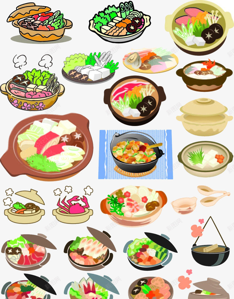 火锅插画png免抠素材_88icon https://88icon.com 冬天 插画 火锅 美食 食物