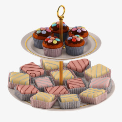 冷餐蛋糕架两层蛋糕架高清图片