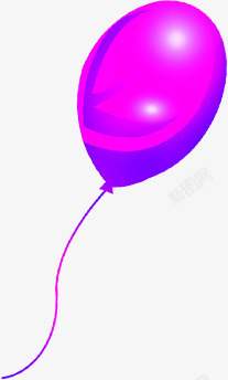 紫色卡通春季气球可爱素材