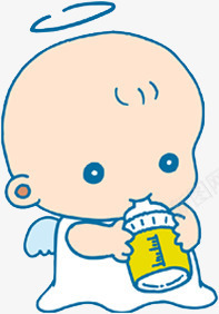 喝奶的卡通宝宝png免抠素材_88icon https://88icon.com 卡通 天使 奶瓶 婴儿 母婴