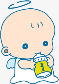 爸爸喂宝宝喝奶喝奶的卡通宝宝高清图片