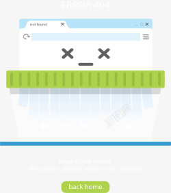 卡通碎纸机错误页面矢量图素材