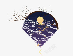扇形图案素材中国风扇形月亮图案矢量图高清图片