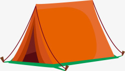 夏季野营橙色帐篷素材