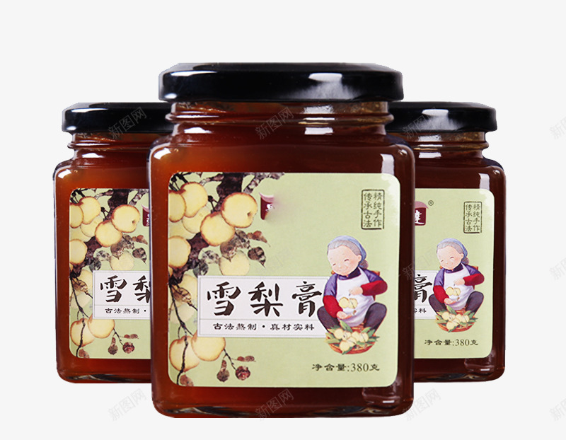 家庭装雪梨膏png免抠素材_88icon https://88icon.com 儿童梨汁 孕妇食品 玻璃瓶包装 秋梨膏 秋梨膏免抠 老人秋梨膏