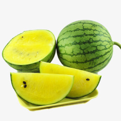 西瓜黄色西瓜瓤水果甜品素材