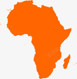 非洲地图免抠橙色非洲地图高清图片