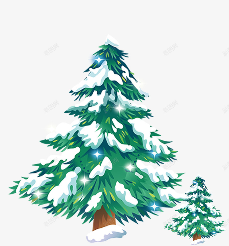 冬天绿色圣诞树png免抠素材_88icon https://88icon.com 一棵松 下雪 卡通 圣诞 圣诞节 松树 树木 绿色 雪景 雪树