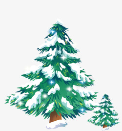 冬天绿色圣诞树素材