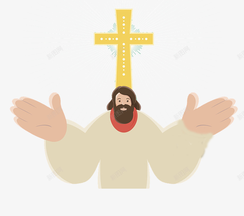 创意彩绘耶稣信徒png免抠素材_88icon https://88icon.com 上帝耶稣耶和华 人物 十字架 卡通 大手 手绘 男性 耶稣头像 胡子 黄色
