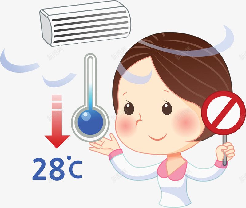 测温度的女人png免抠素材_88icon https://88icon.com 冷风 卡通 女人 温度 温度计 漂亮的 禁止 空调