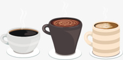 现磨带热气连杯咖啡手绘矢量图素材