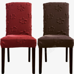 餐椅套罩酒红色和咖啡色椅套高清图片