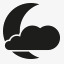 夜晚少云的天气符号图标图标