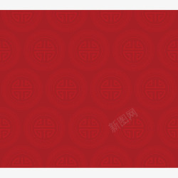 红色圆形图案中国风背景素材