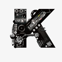 3D英语字母E机械创意字母K高清图片